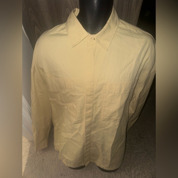 Zara Other - Men’s new size Small S Zara button down long sleeve shirt dual pockets yellow